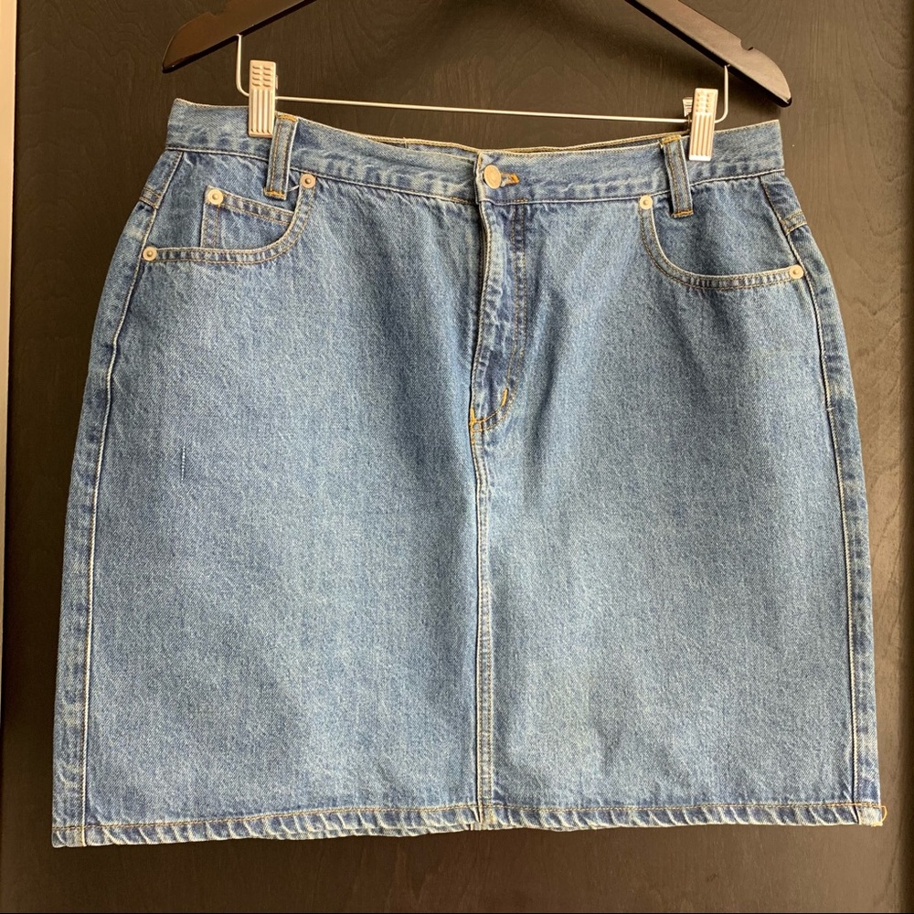 Classic Blue Denim A-Line Skirt